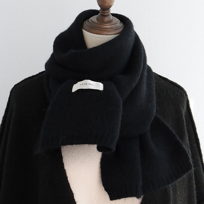 Korean style solid color knitted wool scarf