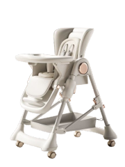 Multi functional foldable baby dining chair with adjustable wheels, modern design, comfortable, safe, and easy to clean