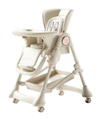 Multi functional foldable baby dining chair with adjustable wheels, modern design, comfortable, safe, and easy to clean