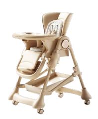 Multi functional foldable baby dining chair with adjustable wheels, modern design, comfortable, safe, and easy to clean