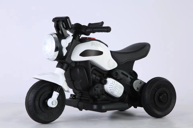Children's electric motorcycle, three wheeled stable riding sound and light effects, baby can sit on a rechargeable toy car