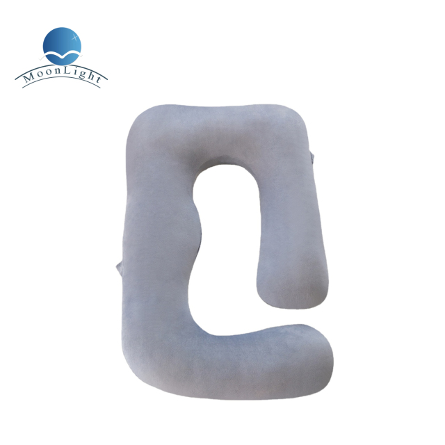 Moonlight Wholesale Velvet Washable Cover Jumbo U Shaped Full Body Pregnancy Pillow PP Cotton Filling for Maternity Woman