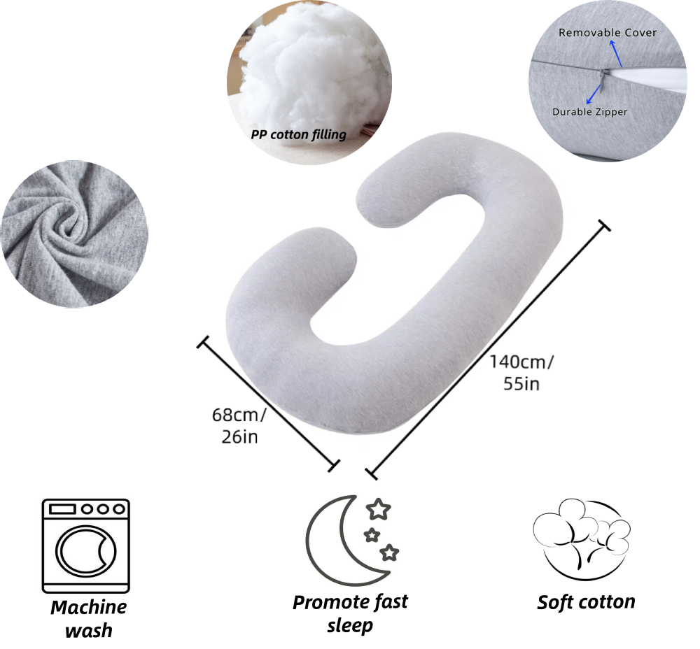 Moonlight Pregnant Women C Shaped Body Support Maternity Pregnancy Sleeping Pillow Factory Wholesale