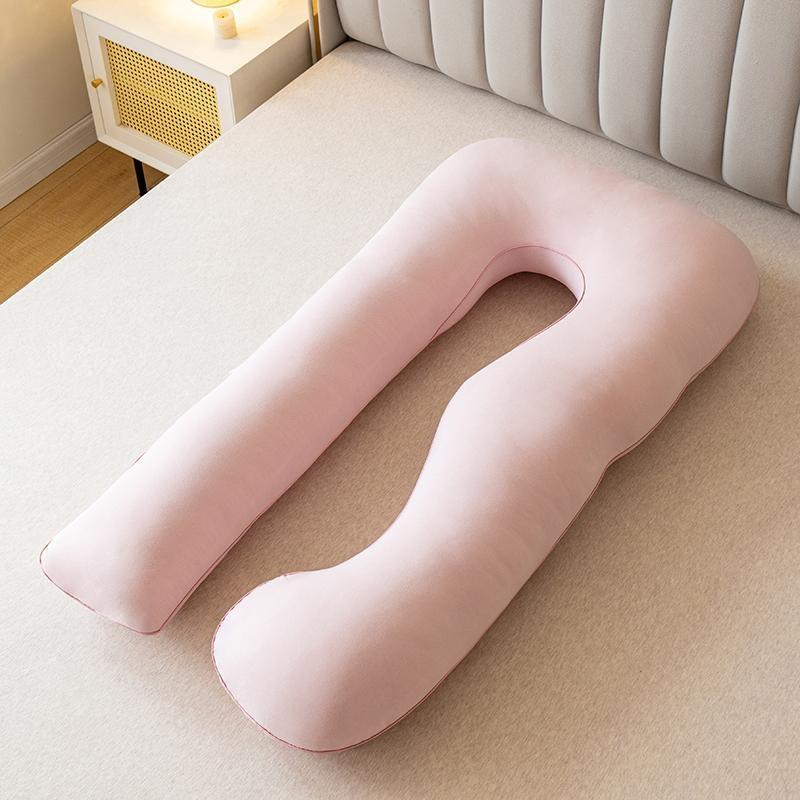 Moonlight Pink U Shaped Pregnancy Pillow Body Support Embedded Rope Washable Removable Cover Maternity Pillow Textile Manufacturer