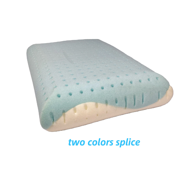 Moonlight Customized Removable Cover Two-Color Splice Memory Foam Bed Neck Pillows Cushion Solid Pattern for Hotel Bedroom Sleeping