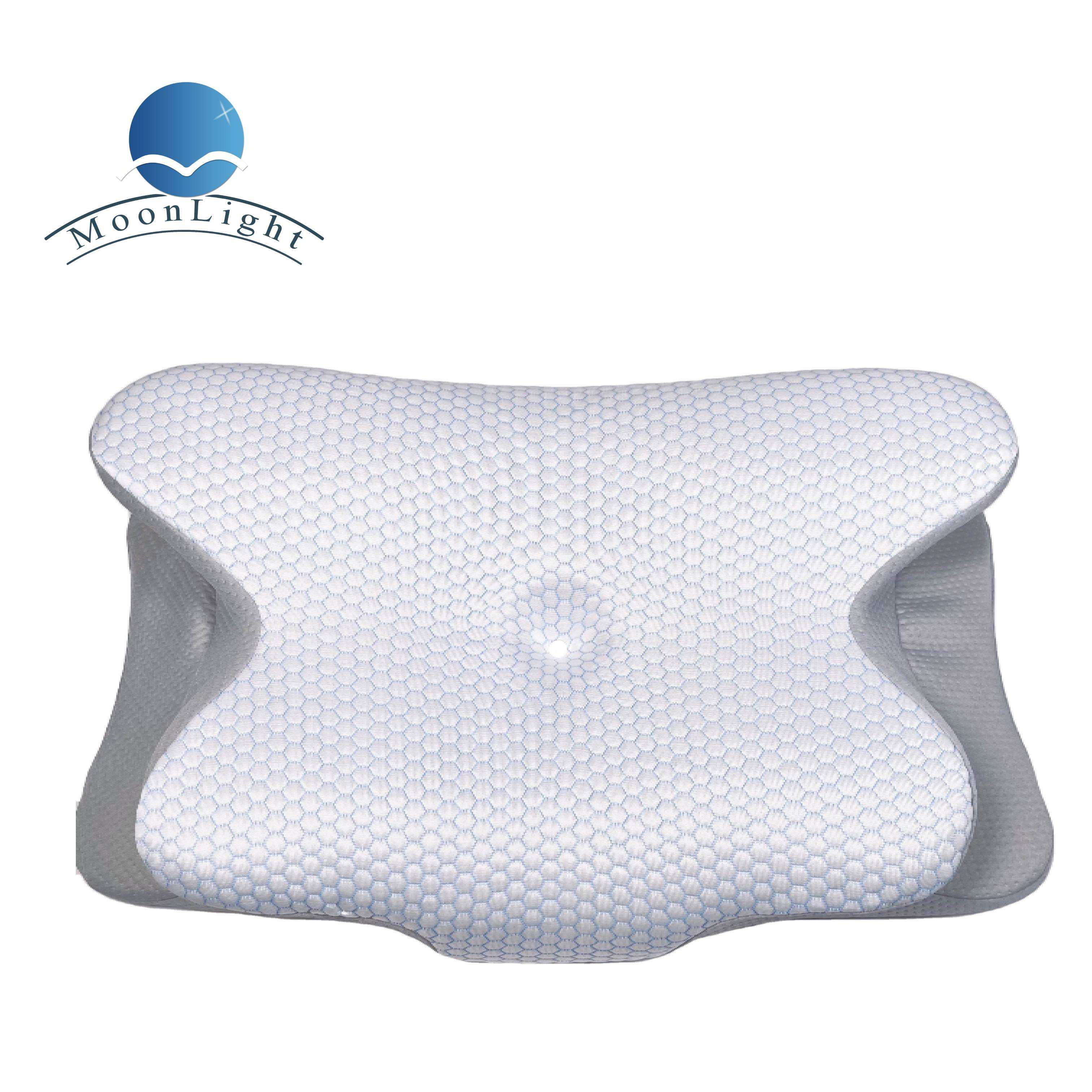 Moonlight Ergonomic Cooling Support Memory Foam Neck Pillow with Massage Rebound Modern Solid Style Bedding for Comfortable Sleeping