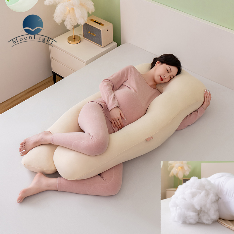 Moonlight U Shaped Organic Cotton Cover Pregnancy Pillow Full Body Support Maternity PIllows Wholesale