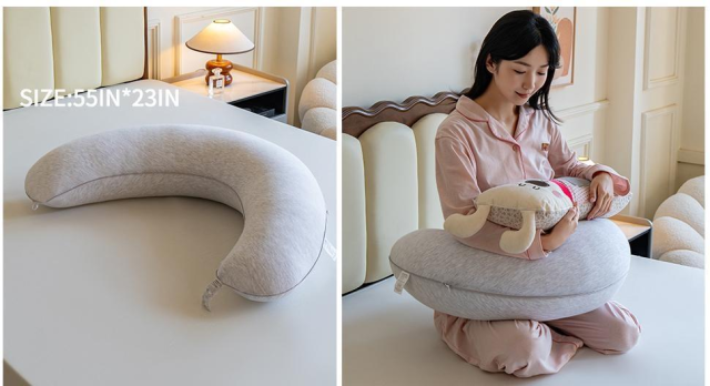 Moonlight Crescent Grey Baby Nursing BreastFeeding Pregnancy Custom Pillow for Bedding Sleeping Factory Wholesale