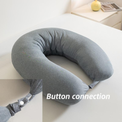 Moonlight Custom Grey Cooling U-shape Breast Feeding Removable Cover Nursing Pregnancy Pillow for Bedding Use Factory Directly
