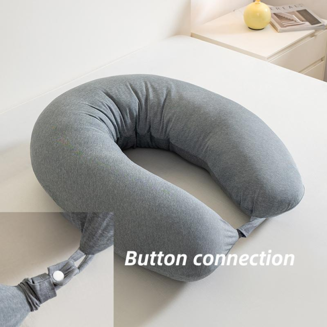 Moonlight Custom Grey Cooling U-shape Breast Feeding Removable Cover Nursing Pregnancy Pillow for Bedding Use Factory Directly
