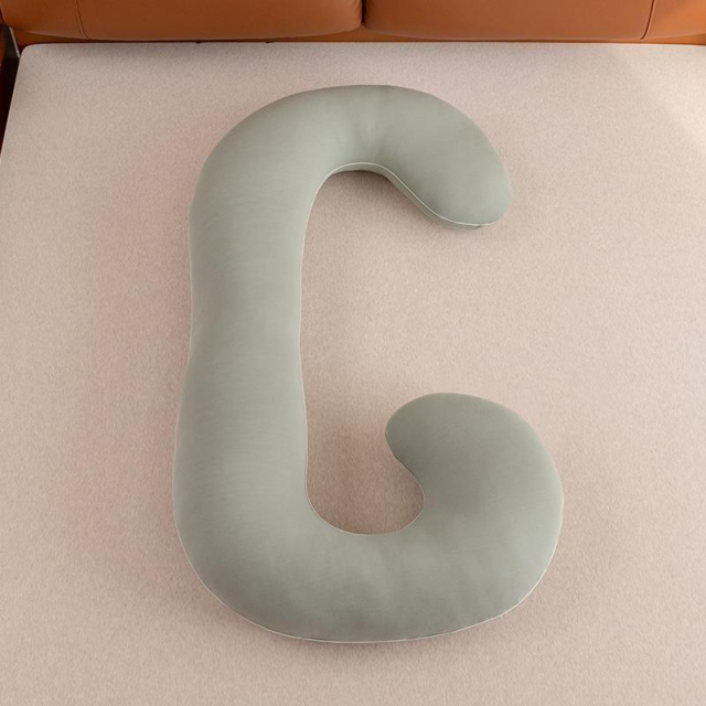 Moonlight C Shaped Green Pregnancy Pillow Sleeping Body Support Maternity Pillow Embedded Rope for Women Pregnant Wholesale Factory
