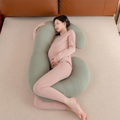 Moonlight C Shaped Green Pregnancy Pillow Sleeping Body Support Maternity Pillow Embedded Rope for Women Pregnant Wholesale Factory