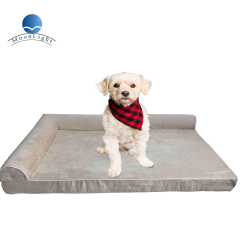 Modern L-Shaped Orthopedic Dog Bed with Memory Foam Washable and Removable Cover Pets Sofa for Large Dogs and Cats