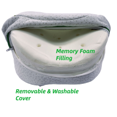 Moonlight Quilted Bamboo Knee Memory Foam Pillow with Removable and Washable Cover for Bedding and Seat Cushion Use