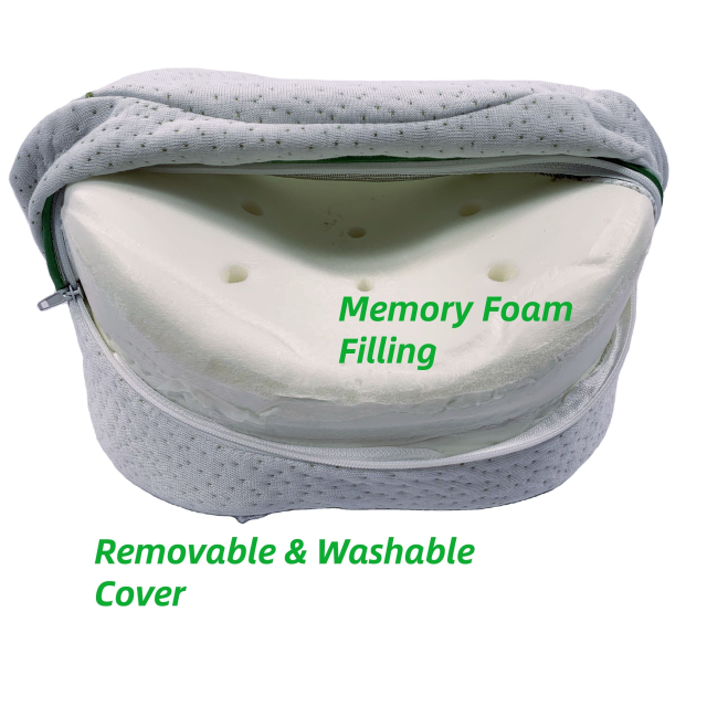 Moonlight Quilted Bamboo Knee Memory Foam Pillow with Removable and Washable Cover for Bedding and Seat Cushion Use