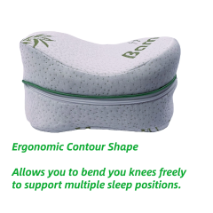 Moonlight Quilted Bamboo Knee Memory Foam Pillow with Removable and Washable Cover for Bedding and Seat Cushion Use