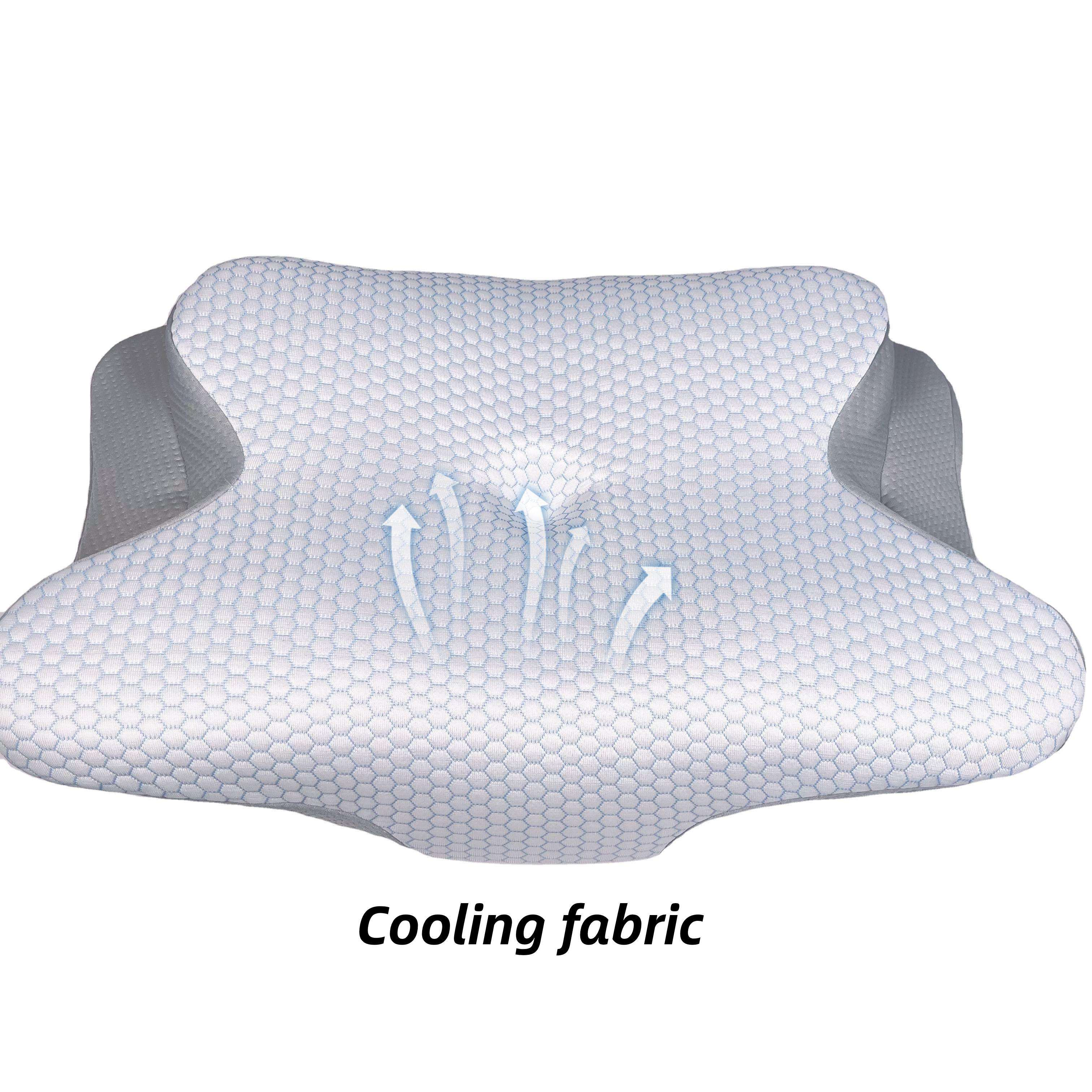 Moonlight Ergonomic Cooling Support Memory Foam Neck Pillow with Massage Rebound Modern Solid Style Bedding for Comfortable Sleeping