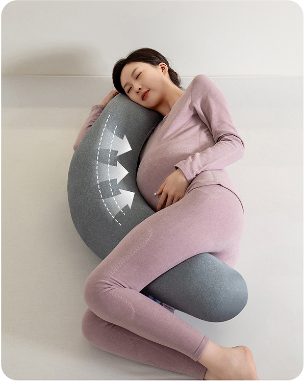 Moonlight Custom Grey Cooling U-shape Breast Feeding Removable Cover Nursing Pregnancy Pillow for Bedding Use Factory Directly