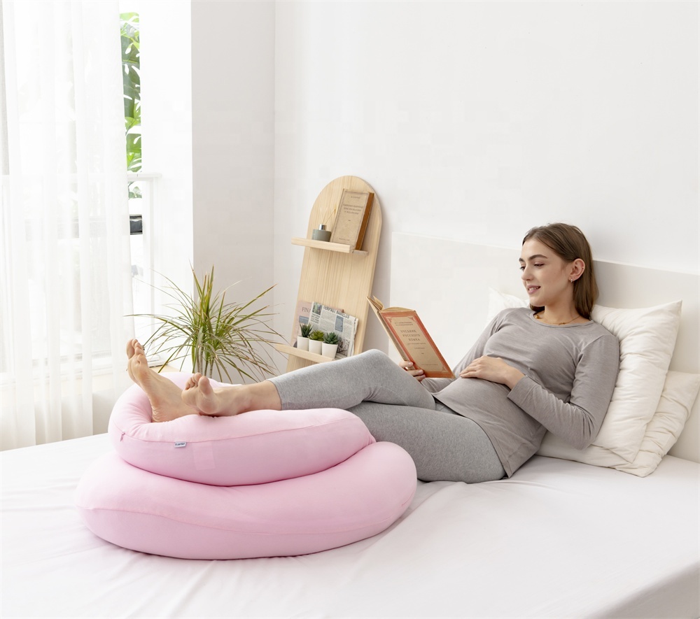 Moonlight Pink C-Shaped Pregnancy Pillow for Women Side Sleepers Soft Massage OEKO-TEX Certified Hollow Fiber Filling All-Season Maternity PIllow Wholesale