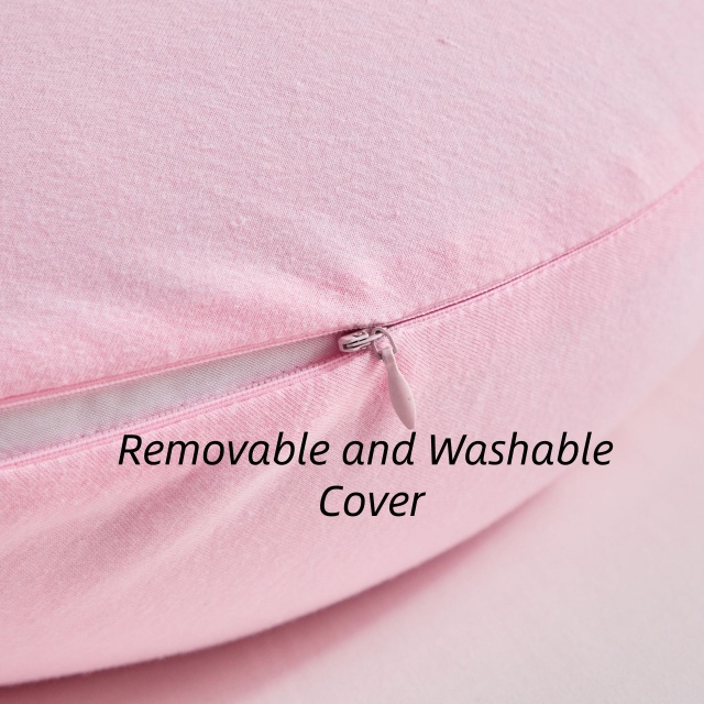 Moonlight Pink J Shaped Soft OEKO-TEX Certified Pregnancy Pillow Women's Body Support Nursing Sleeping All-Season Pillow Factory Wholesale