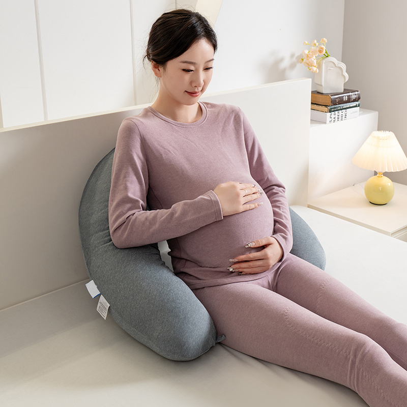 Moonlight Custom Grey Cooling U-shape Breast Feeding Removable Cover Nursing Pregnancy Pillow for Bedding Use Factory Directly