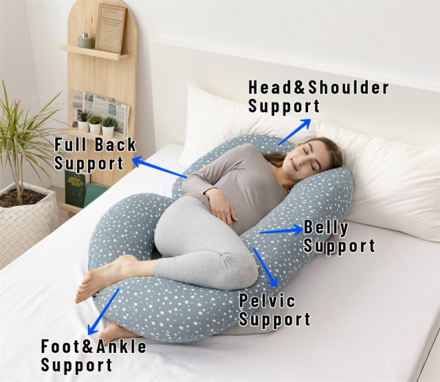 Moonlight C-Shape Full Body Support with Removable Cover Support for Back Pregnancy Maternity Pillow Professional Home Textile Manufacturer