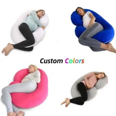 Moonlight Pink C-Shaped Pregnancy Pillow for Women Side Sleepers Soft Massage OEKO-TEX Certified Hollow Fiber Filling All-Season Maternity PIllow Wholesale