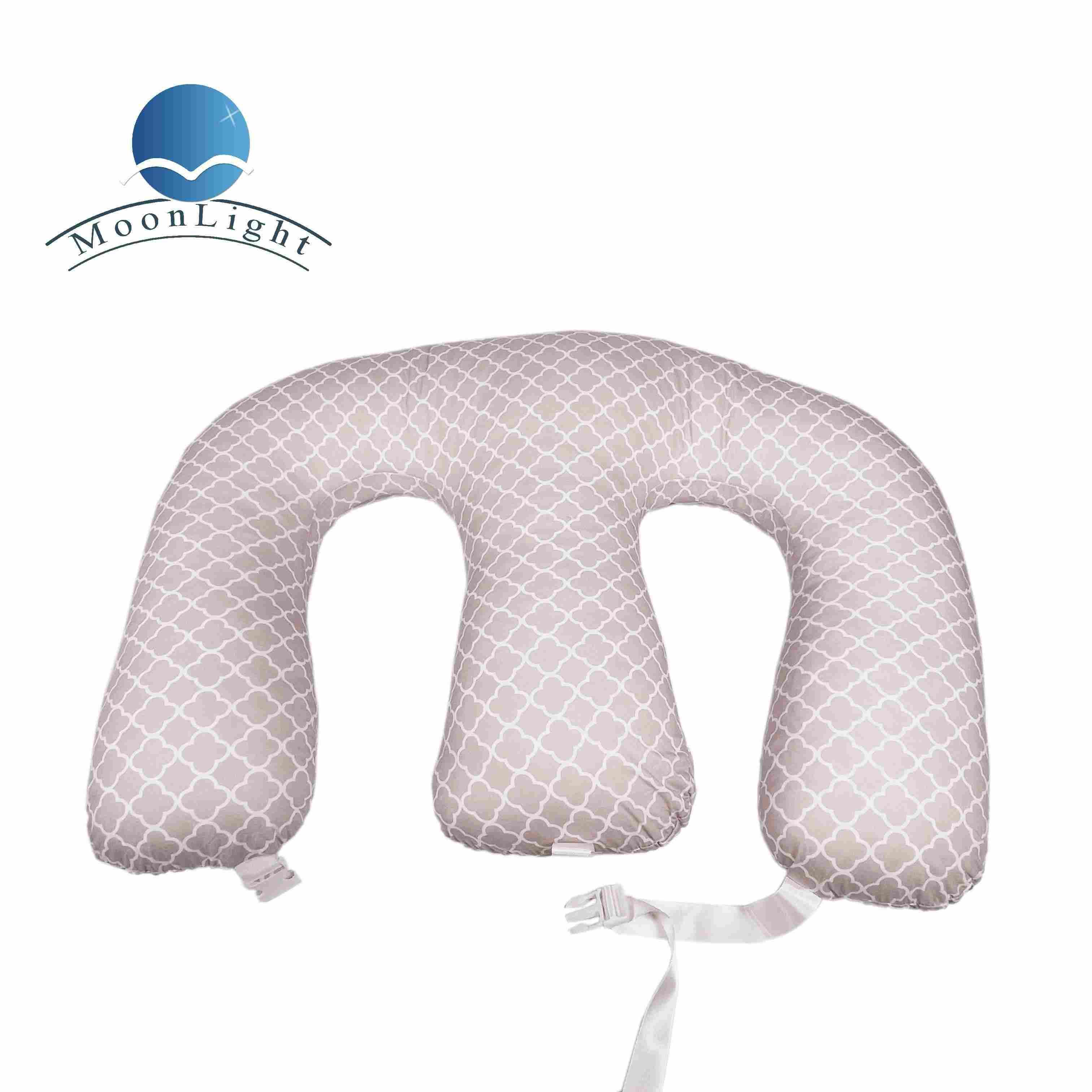 Moonlight Twin Baby Nursing BreastFeeding Pregnancy Custom E-Shape Body Pillow for Bedding Sleeping Polyester Washable Factory Directly Sell