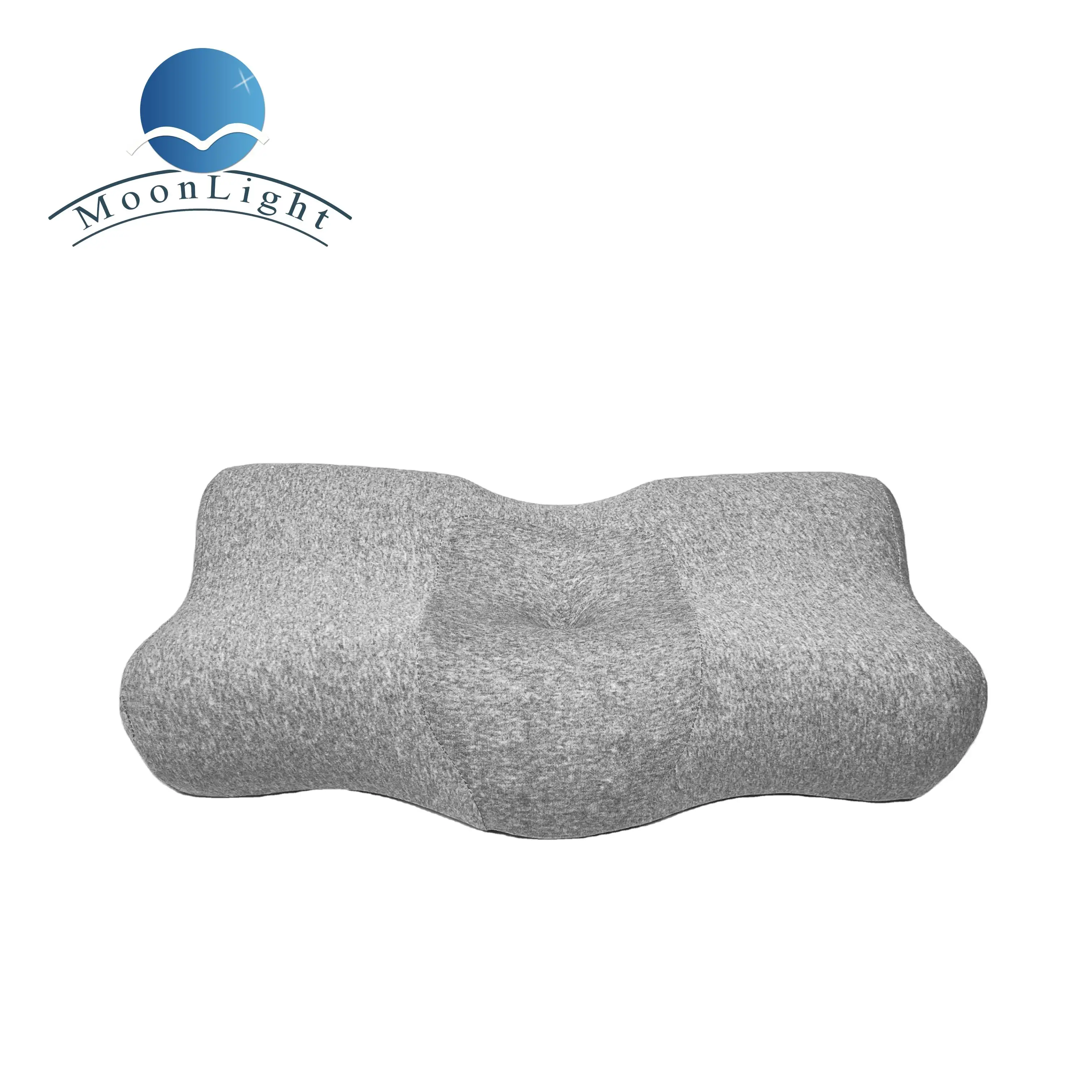 Moonlight Modern Solid Memory Foam Pillow with Massage Neck Support for Comfortable Sleeping Bedding