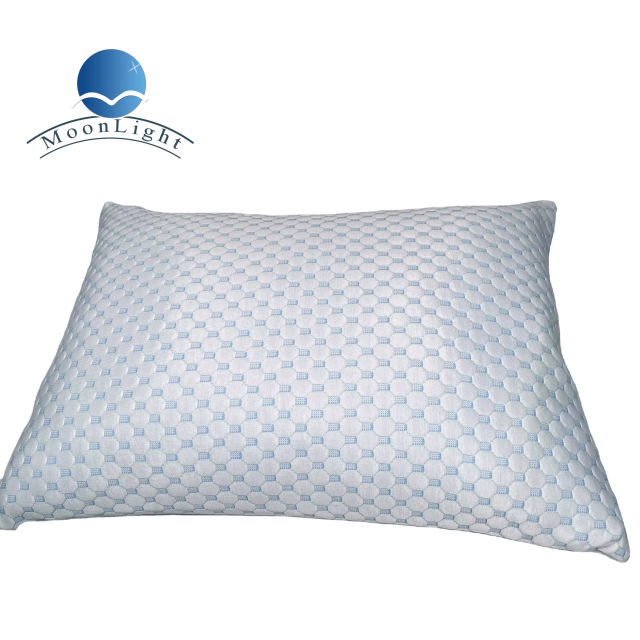 Moonlight Ergonomic Cooling Feel Shredded Memory Foam Solid Pattern Customizable Neck Pillow for Bedroom Sleeping