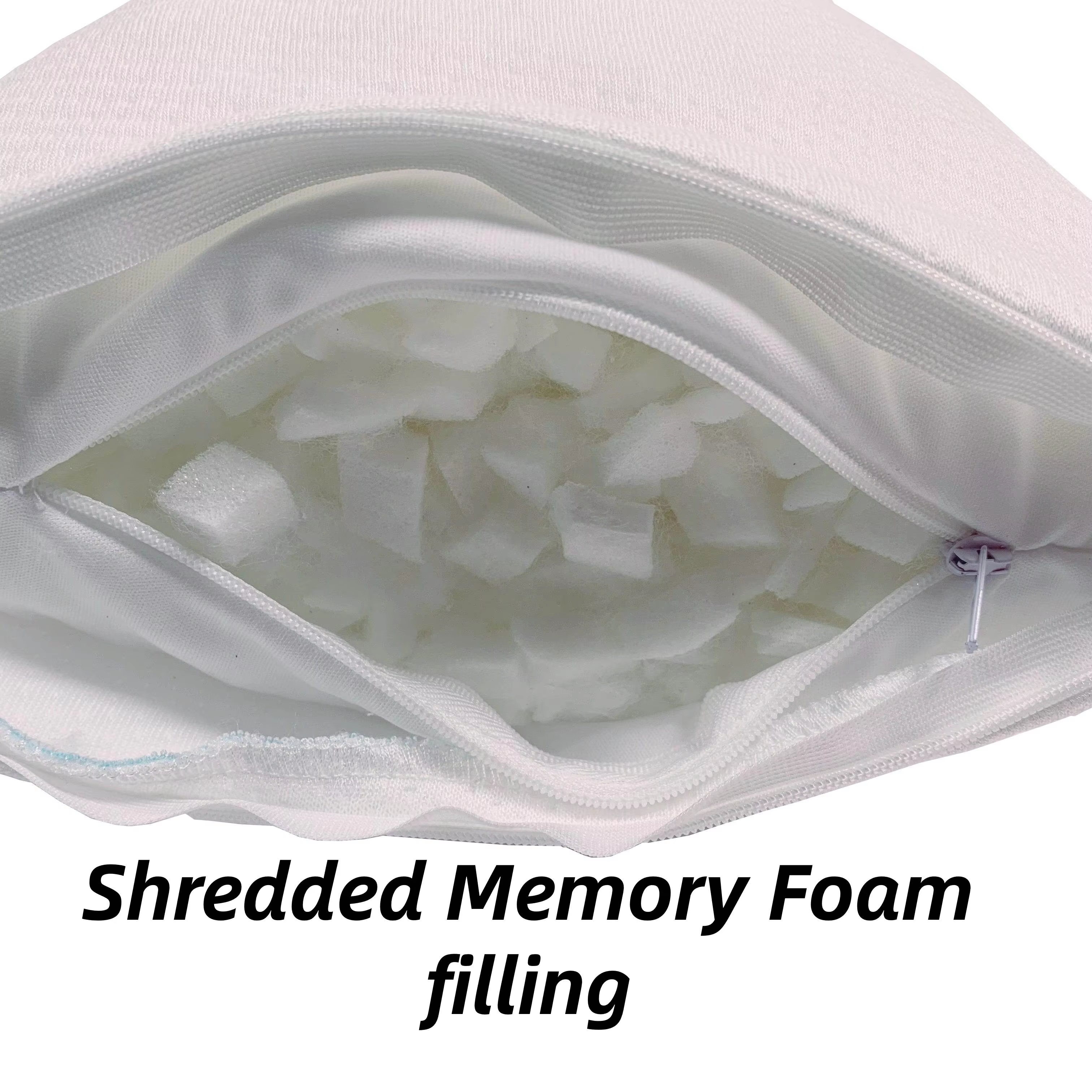 Moonlight Adjustable Kids' Quilted Memory Foam Sleeping Pillow with Removable Washable Cover for Bedding-Shredded for Comfort