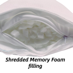 Moonlight Adjustable Kids' Quilted Memory Foam Sleeping Pillow with Removable Washable Cover for Bedding-Shredded for Comfort