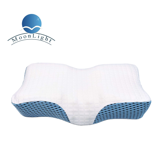 Moonlight Modern Soft Memory Foam Ergonomic Neck Support Pillow for Hotel Bedding and Sleep Convenient Massage Feature