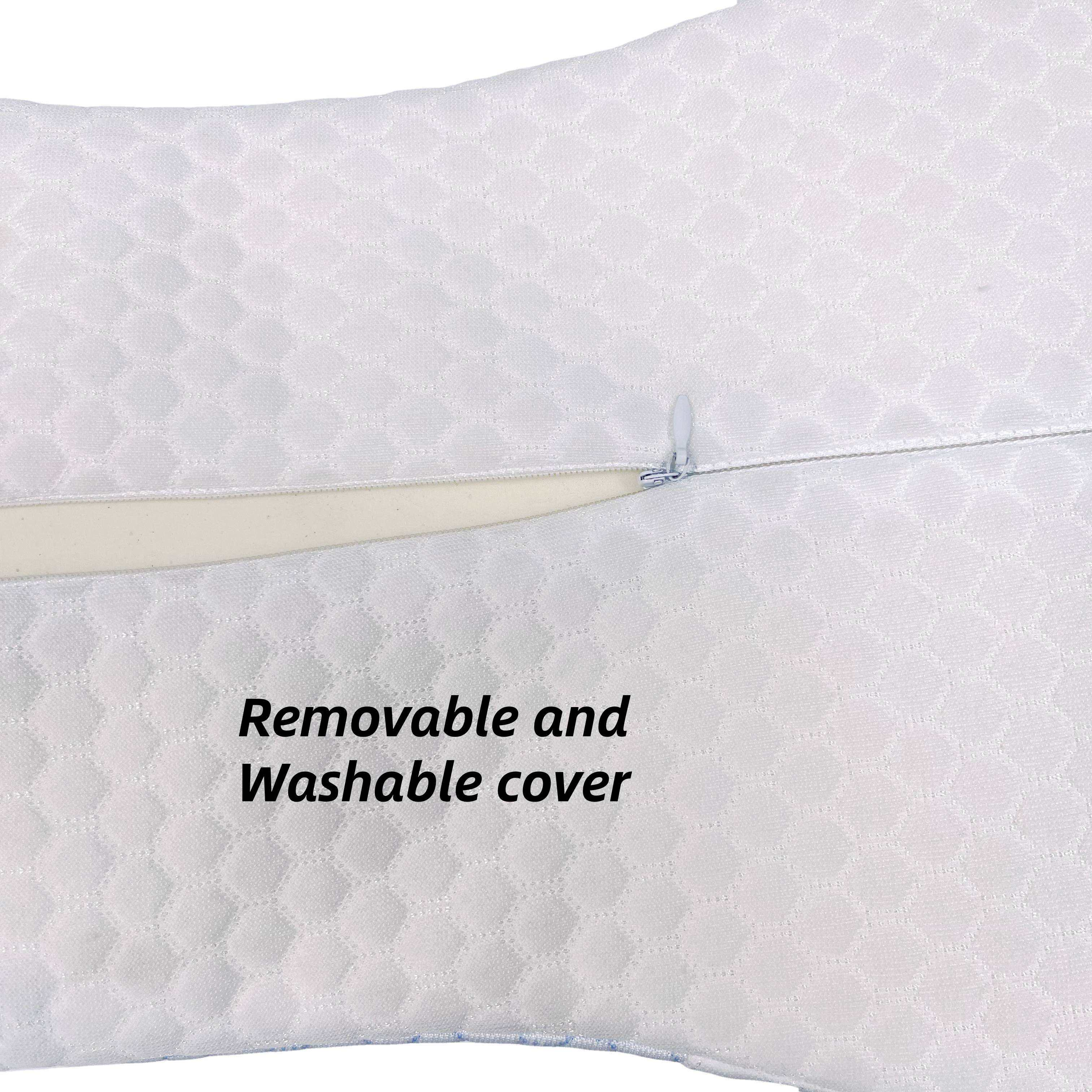 Moonlight Modern Ergonomic Memory Foam Neck Support Pillow for Sleeping Solid Style Bedding