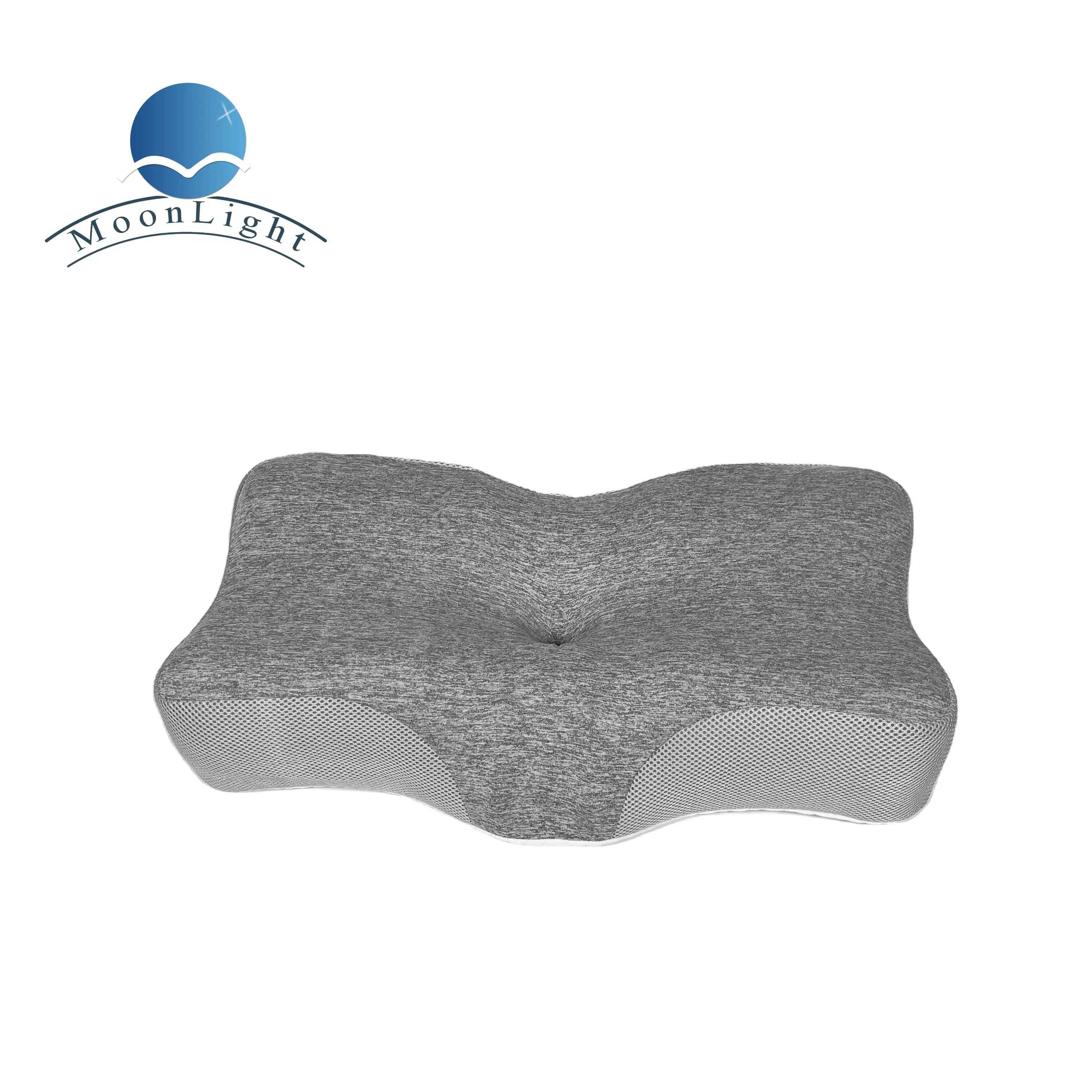 Moonlight Modern Memory Foam Neck Pillow with Bamboo Air Layer for Ergonomic Support and Bedding Use