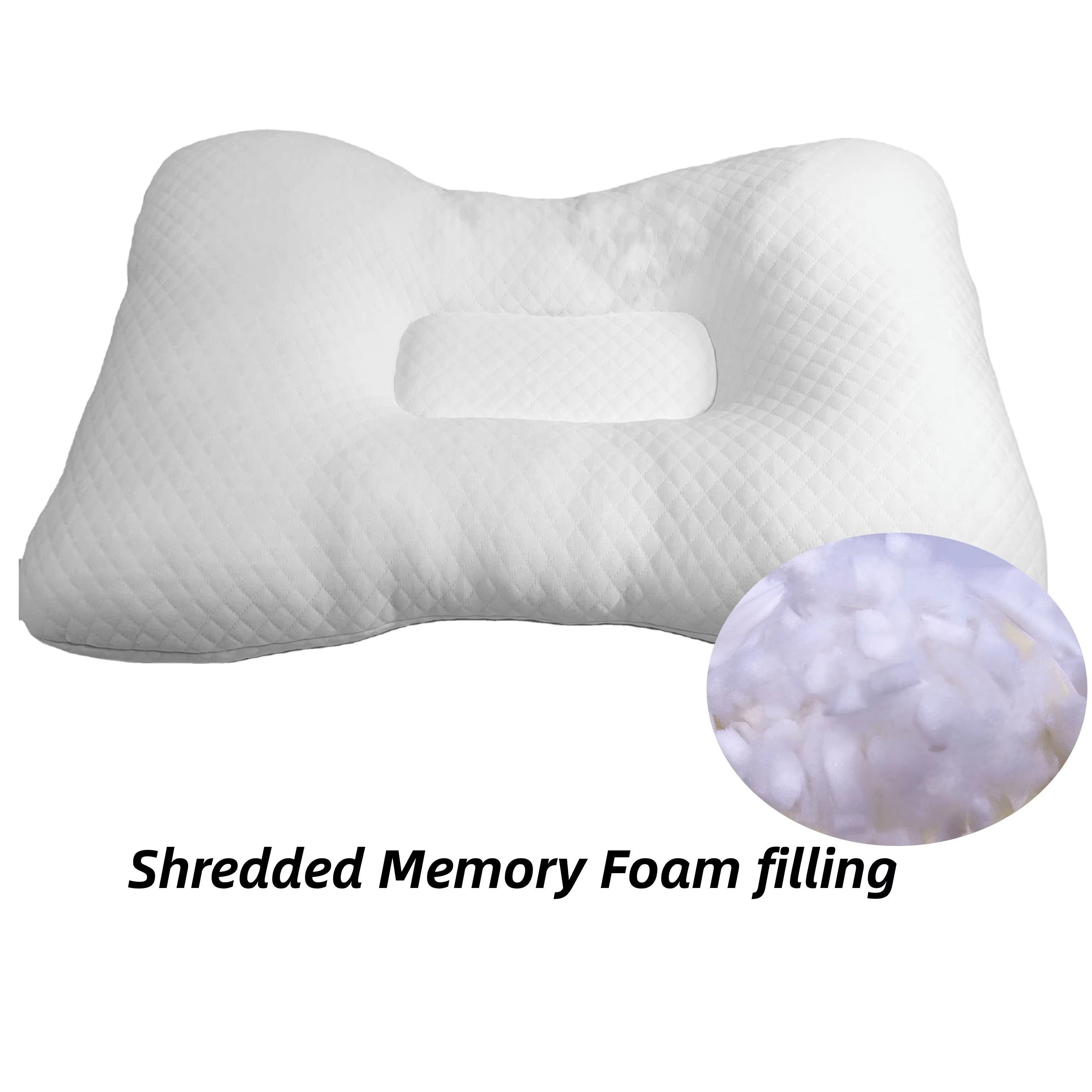 Moonlight Ergonomics Design Pillow Adjustable Neck Shredded Memory Foam Pillows for Sleeping