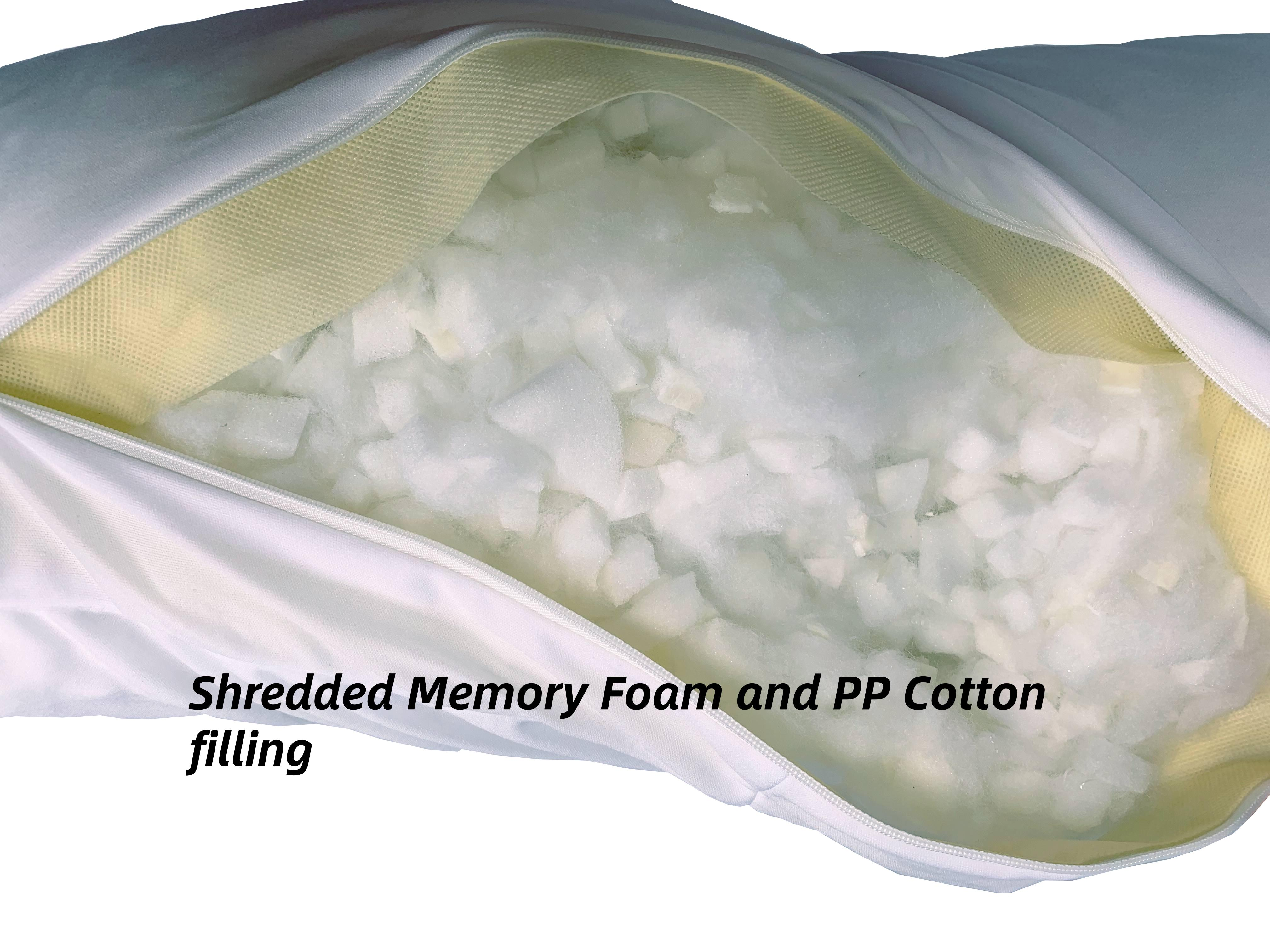 Moonlight Adjustable Shredded Memory Foam Sleeping Pillow with Neck Support Solid Pattern Bed Pillow for Side Sleepers