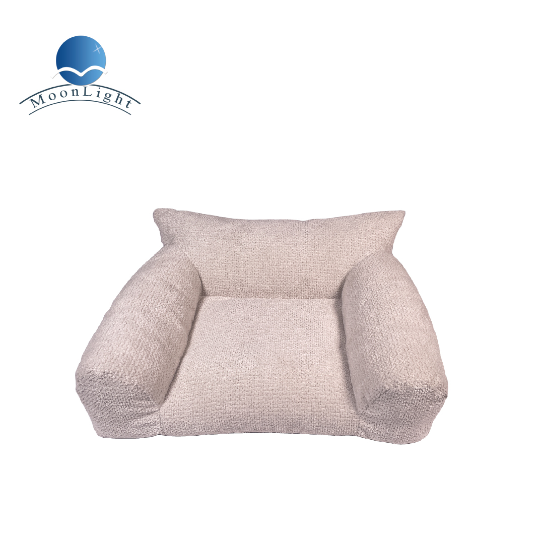 Cozy Dog & Cat Pet Sofa Bed with Fluffy Corduroy & Chopped Foam Solid Pattern Removable & Washable Cover