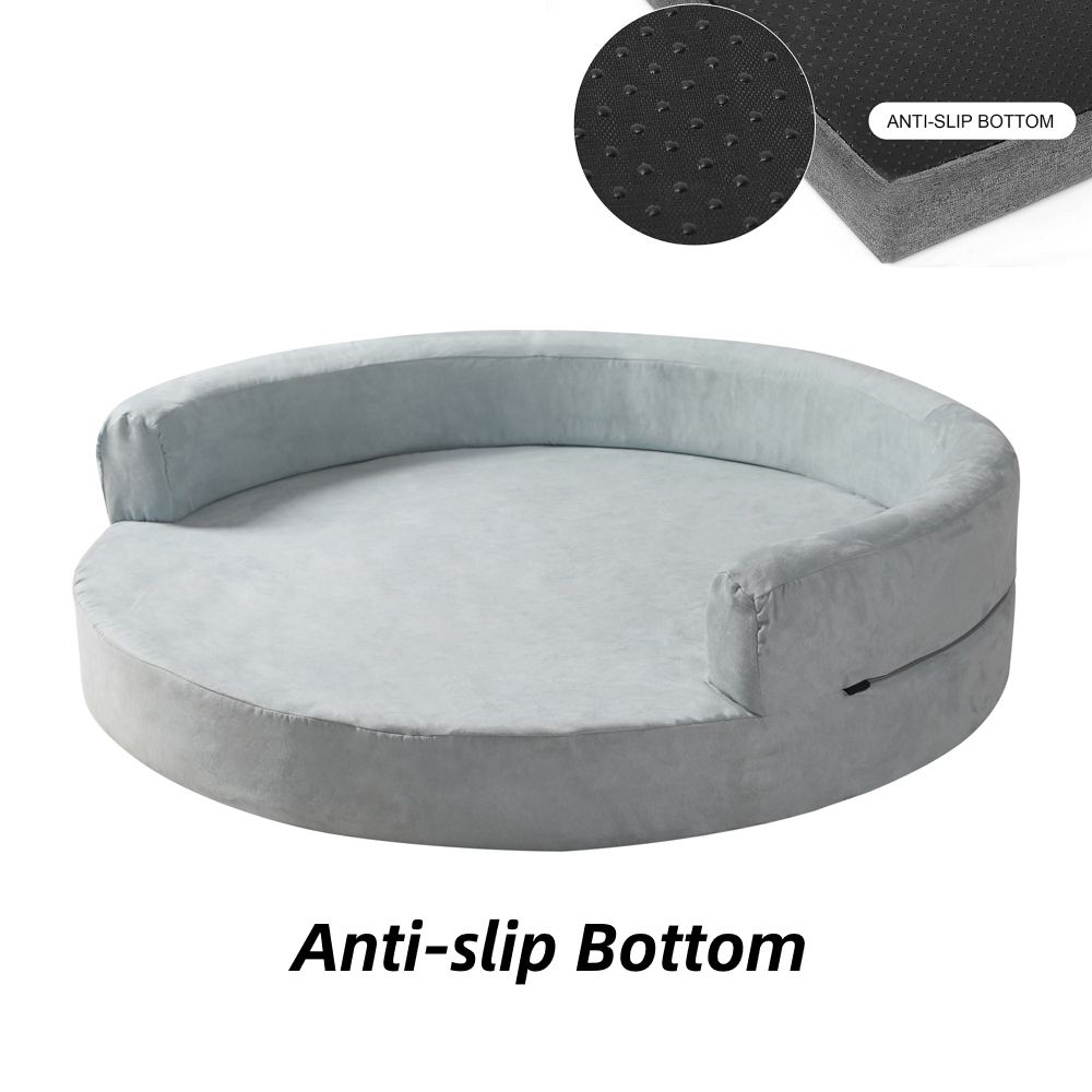 Round Waterproof Orthopedic Dog Bed with Memory Foam Luxury Large Sofa Pet Beds Accessory for Puppies & Dogs