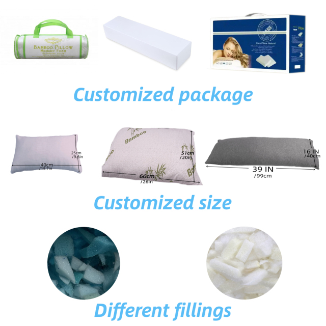 Moonlight Adjustable Shredded Memory Foam Sleeping Pillow with Neck Support Solid Pattern Bed Pillow for Side Sleepers