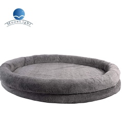 Luxury Double Layer Memory Foam Dog Bed Sofa Human Size Egg Crate Insert Waterproof Cloth Removable Cover Solid Plush Pattern