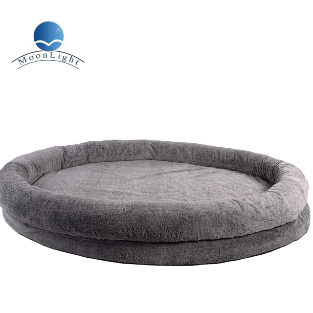 Luxury Double Layer Memory Foam Dog Bed Sofa Human Size Egg Crate Insert Waterproof Cloth Removable Cover Solid Plush Pattern