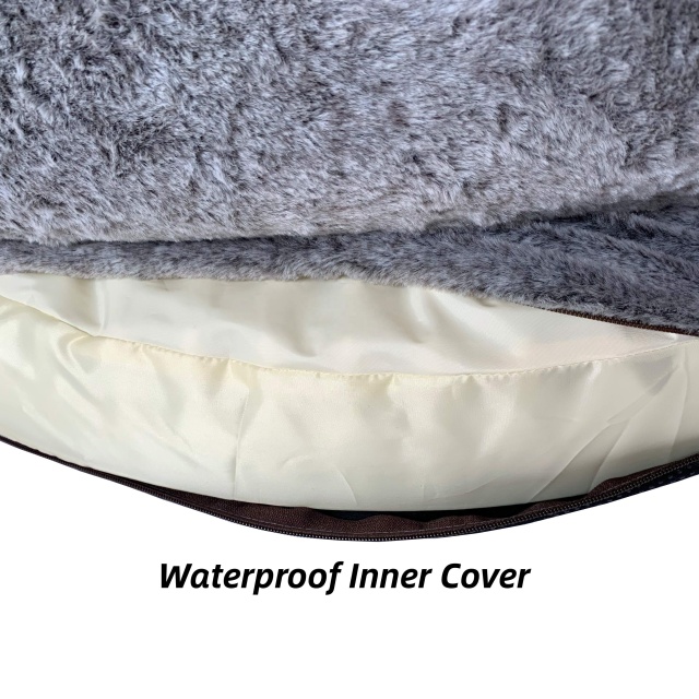 Luxury Double Layer Memory Foam Dog Bed Sofa Human Size Egg Crate Insert Waterproof Cloth Removable Cover Solid Plush Pattern