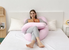 Moonlight Pink U Shaped Detachable Maternity Pillow Pregnancy Pillow Full Body for Pregnant Women Professional Home Textile Manufacturer