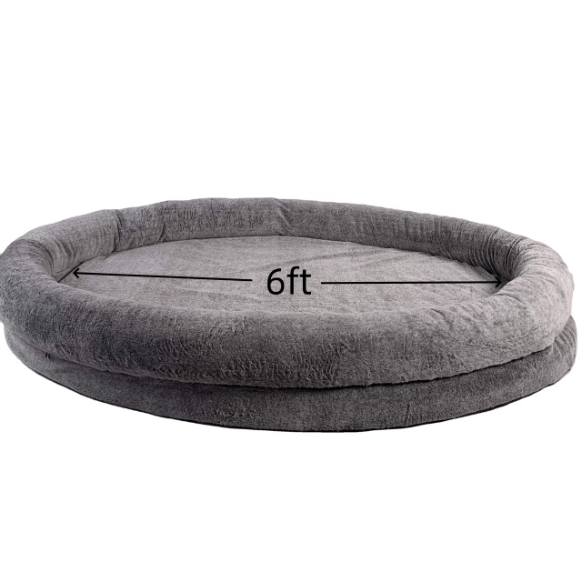 Luxury Double Layer Memory Foam Dog Bed Sofa Human Size Egg Crate Insert Waterproof Cloth Removable Cover Solid Plush Pattern