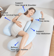 Moonlight Cooling Custom Soft U Shape Support for Women Body Maternity Pillow Pregnancy Pillow Factory Sale