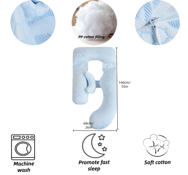 Moonlight Cooling Custom Soft U Shape Support for Women Body Maternity Pillow Pregnancy Pillow Factory Sale