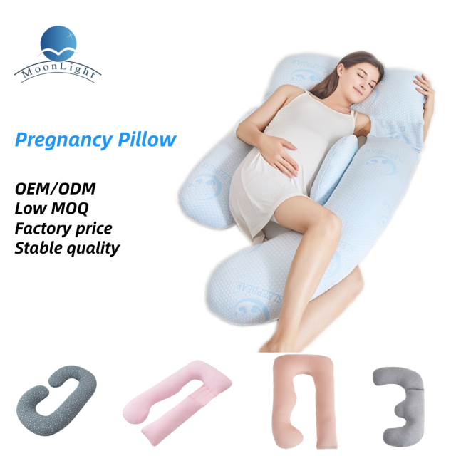 Moonlight Cooling Custom Soft U Shape Support for Women Body Maternity Pillow Pregnancy Pillow Factory Sale