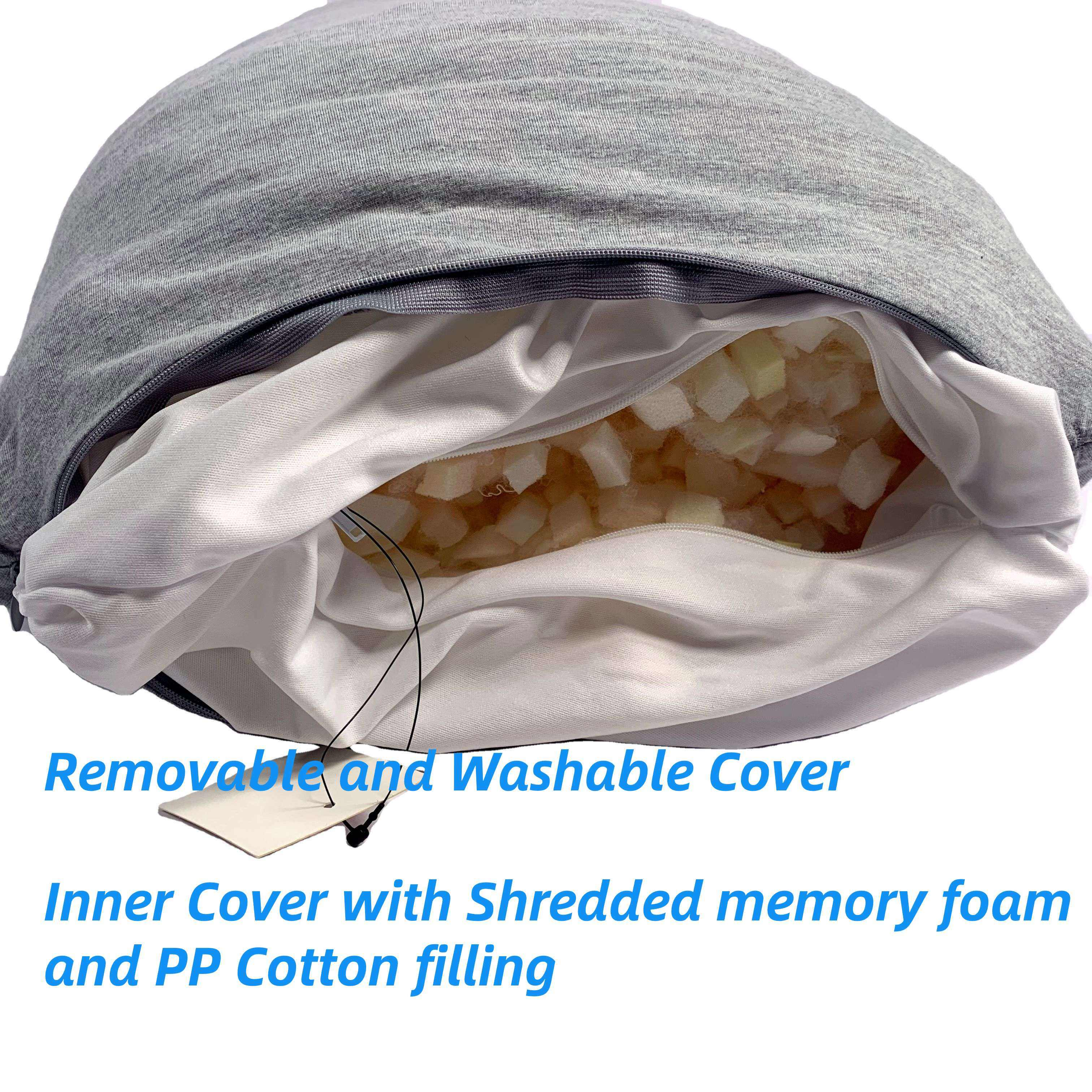 Moonlight Adjustable Shredded Side Sleeper Body Memory Foam Hug Pillow Removable for Pregnancy Pillow