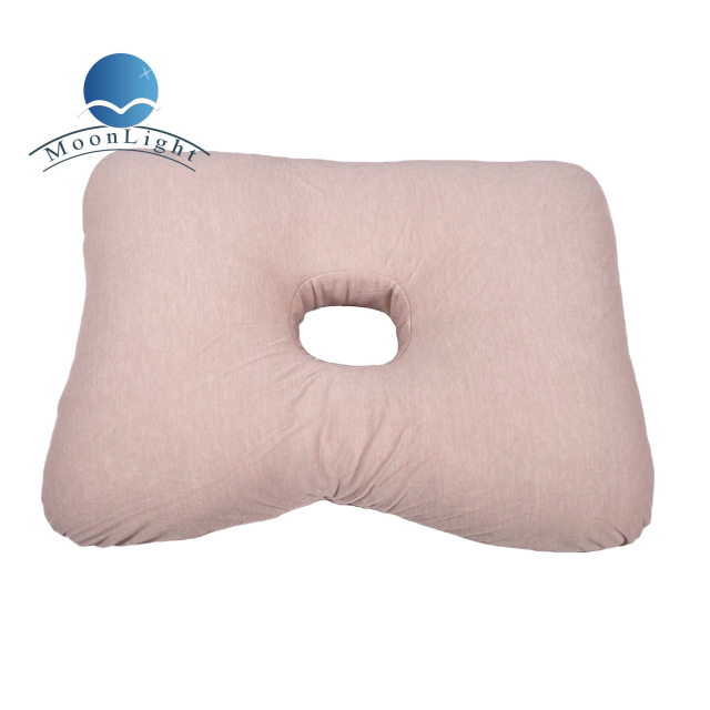 Moonlight Modern Solid Ear Piercing Pillow for Side Sleepers with Ear Hole Design to Prevent Ear Pain and Pressure Sores